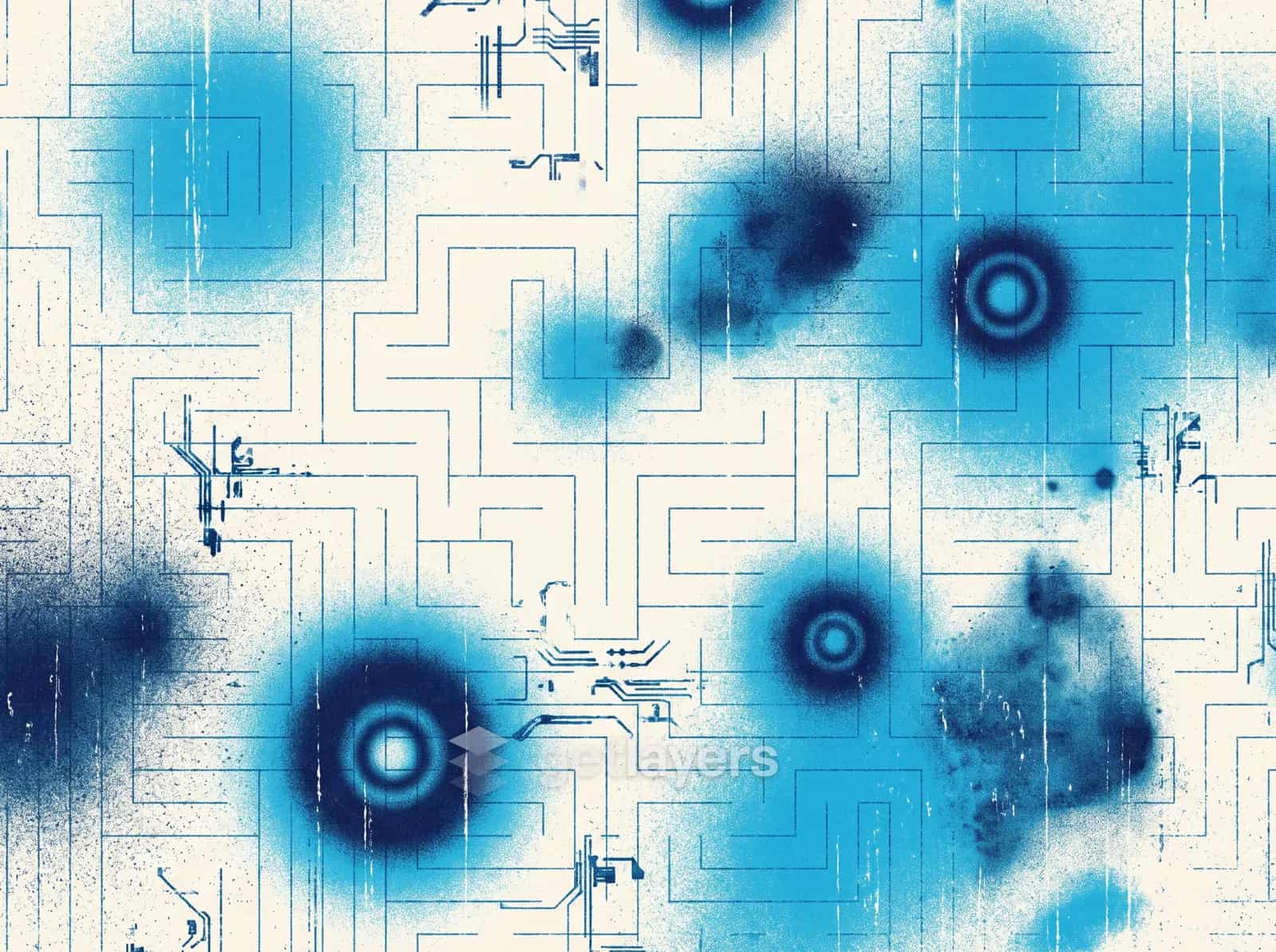 Blue Circuit Blobs