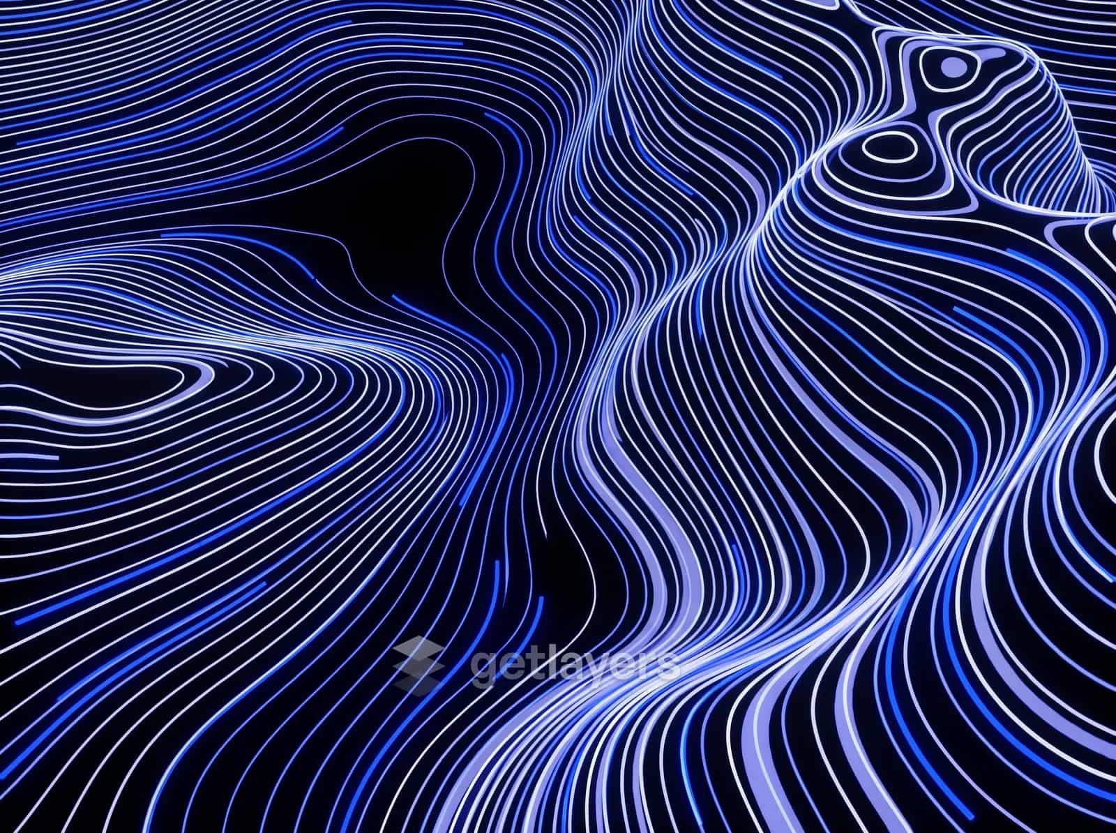 Blue Contour Lines