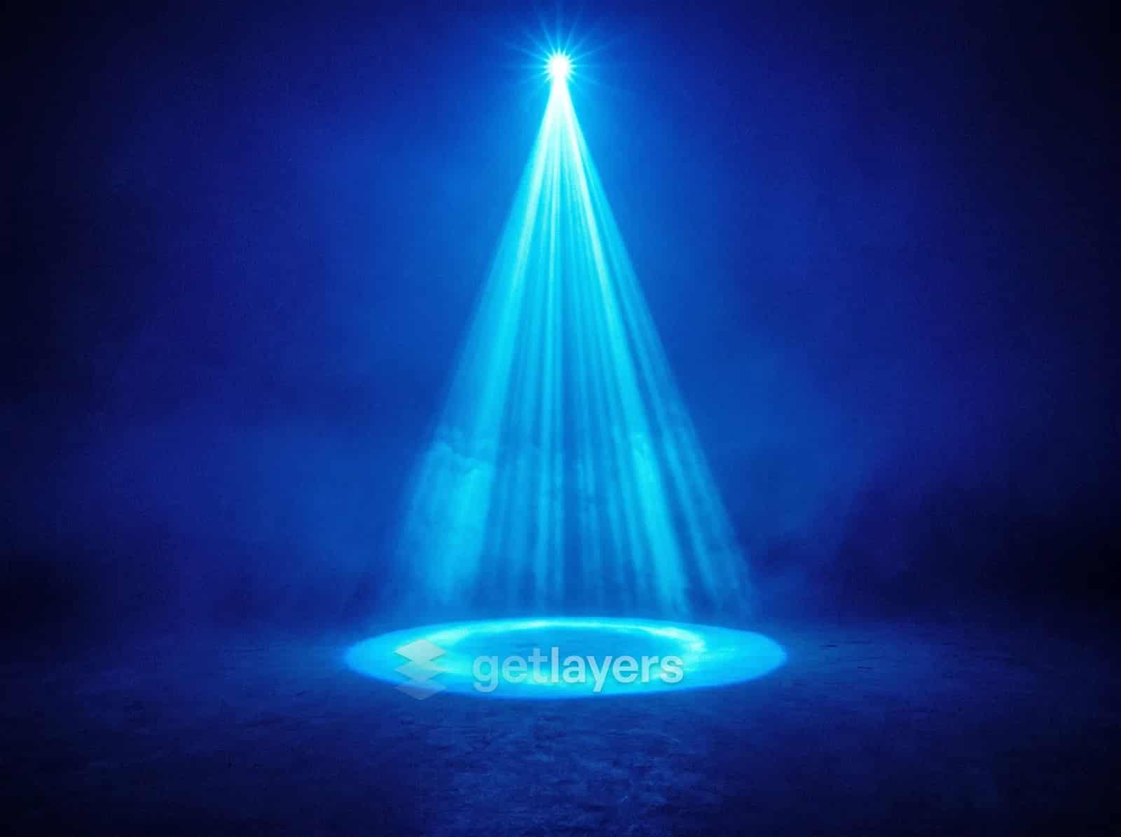Blue Spotlight Beam