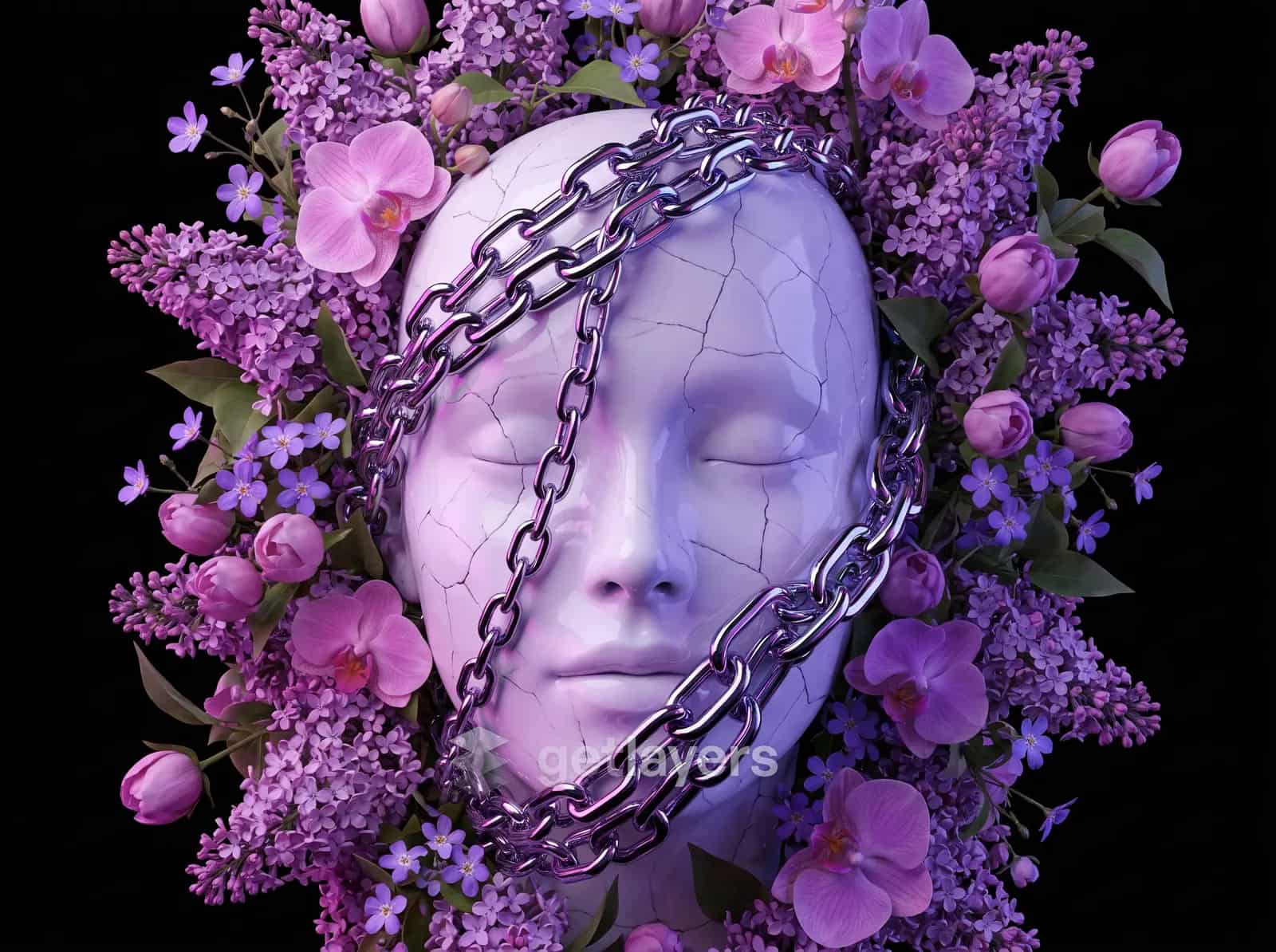 Chained Lilac Mask