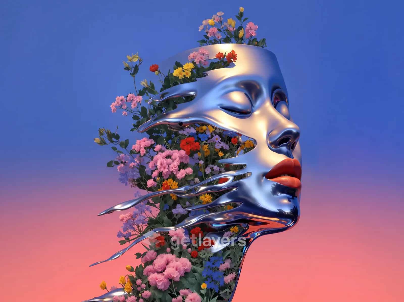Chrome Flower Face