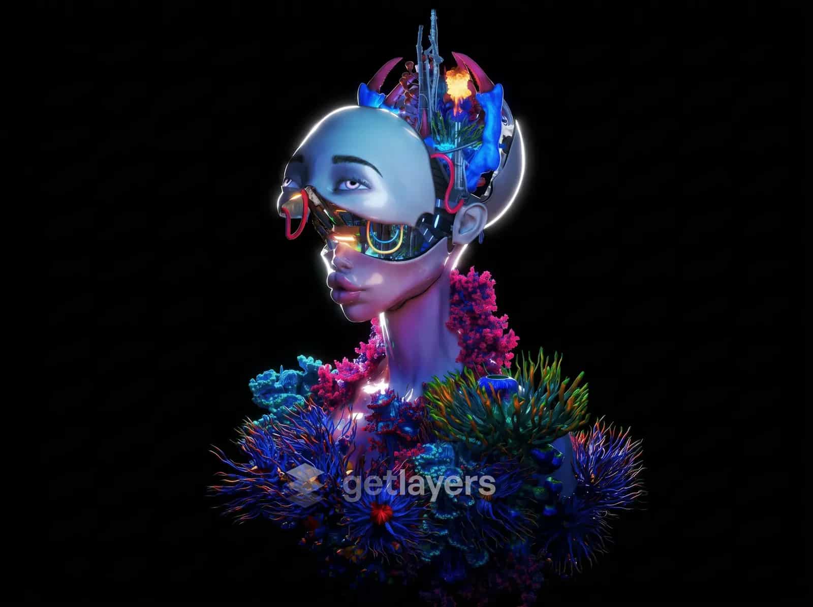 Cyber Flower Girl