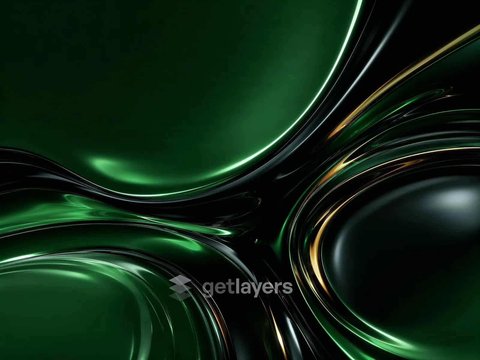 Emerald Gold Waves