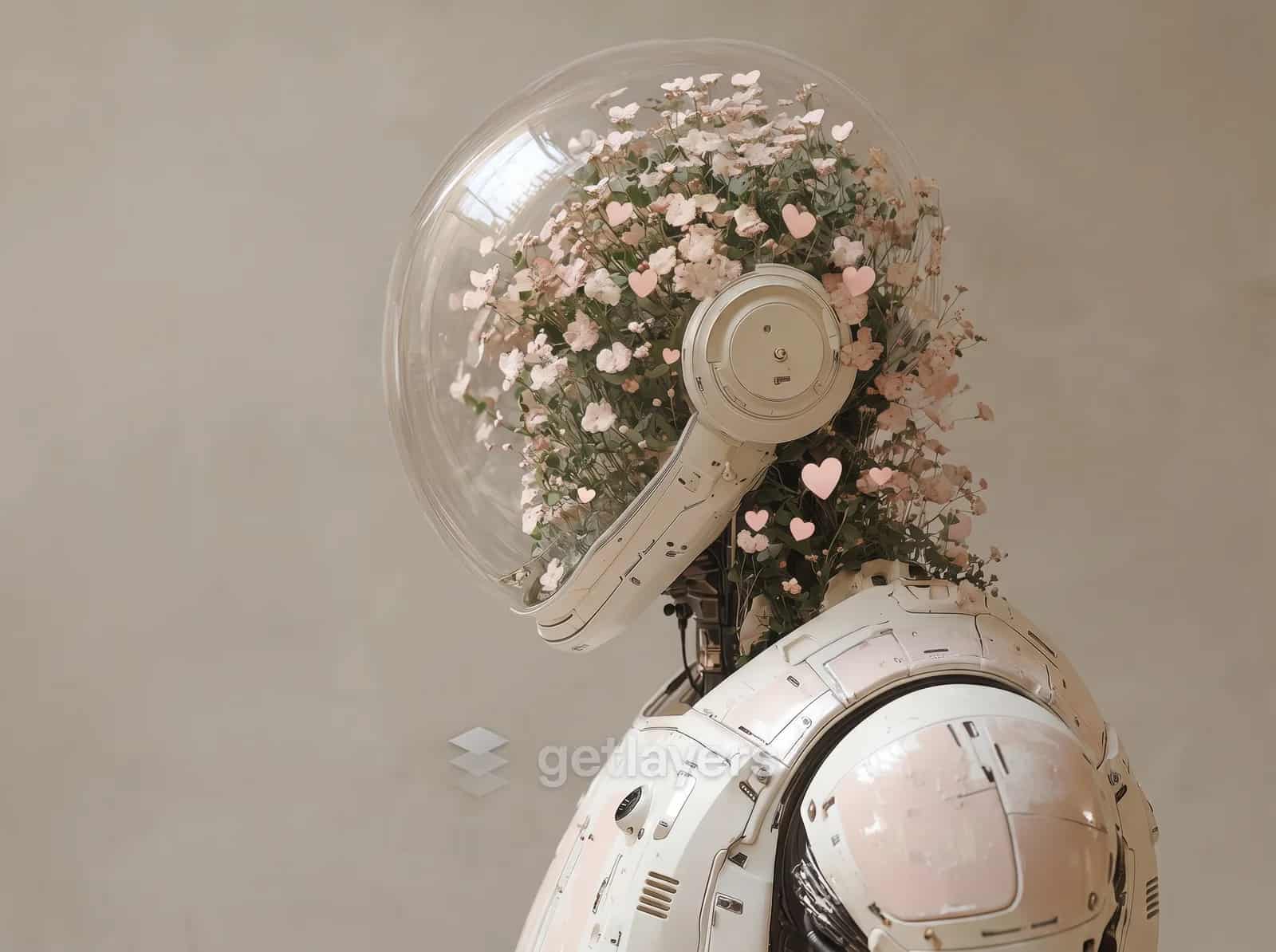 Floral Robot Helmet