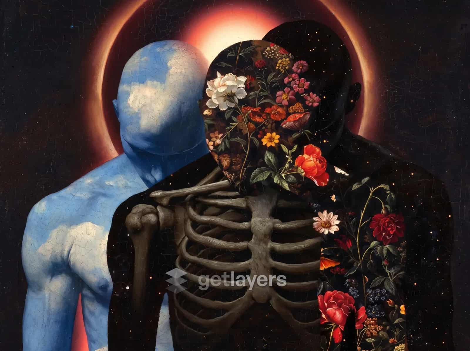 Floral Skeleton Eclipse