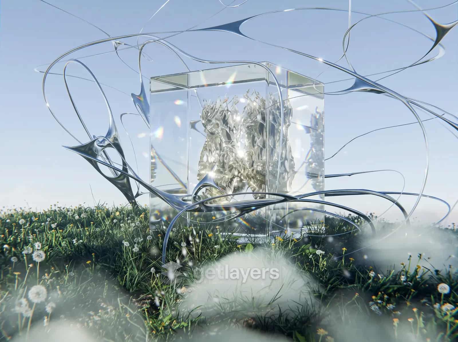 Glass Wire Cube