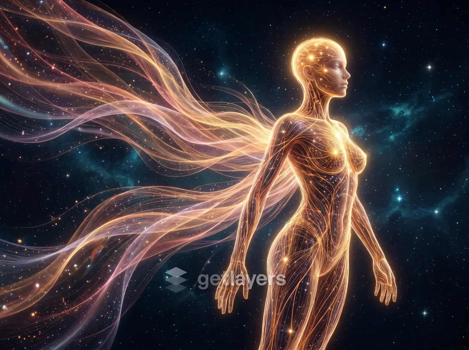 Golden Flowing Figure