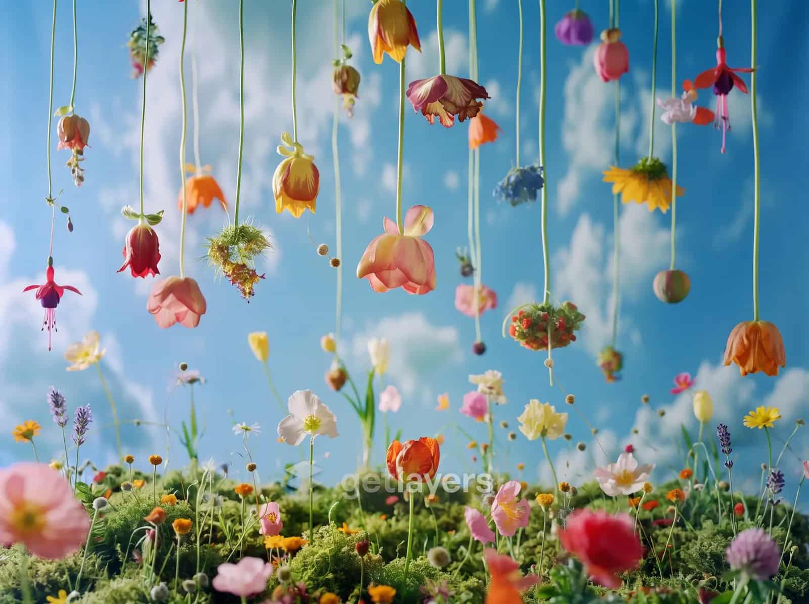 Hanging Flowers Sky
