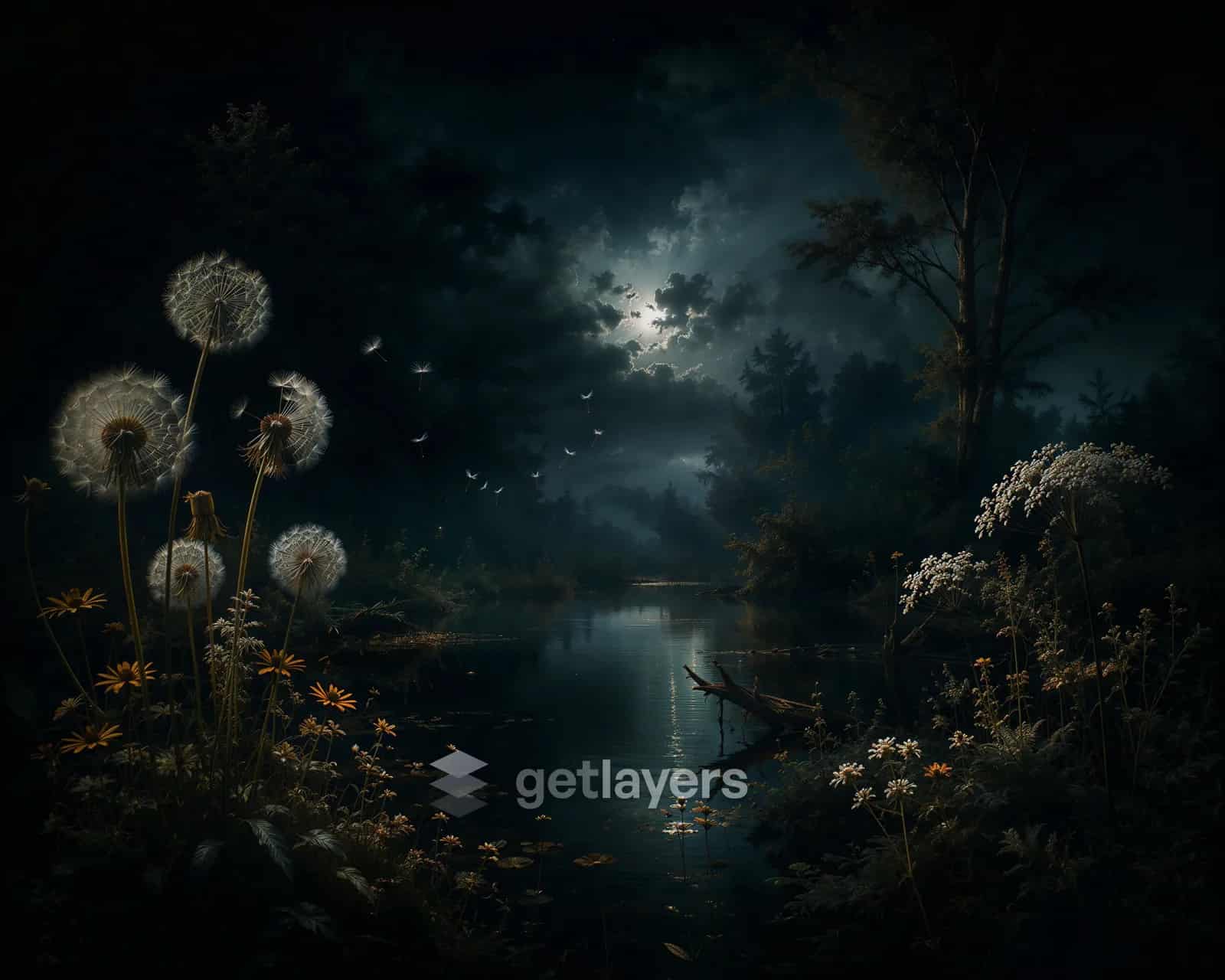 Moonlit Pond