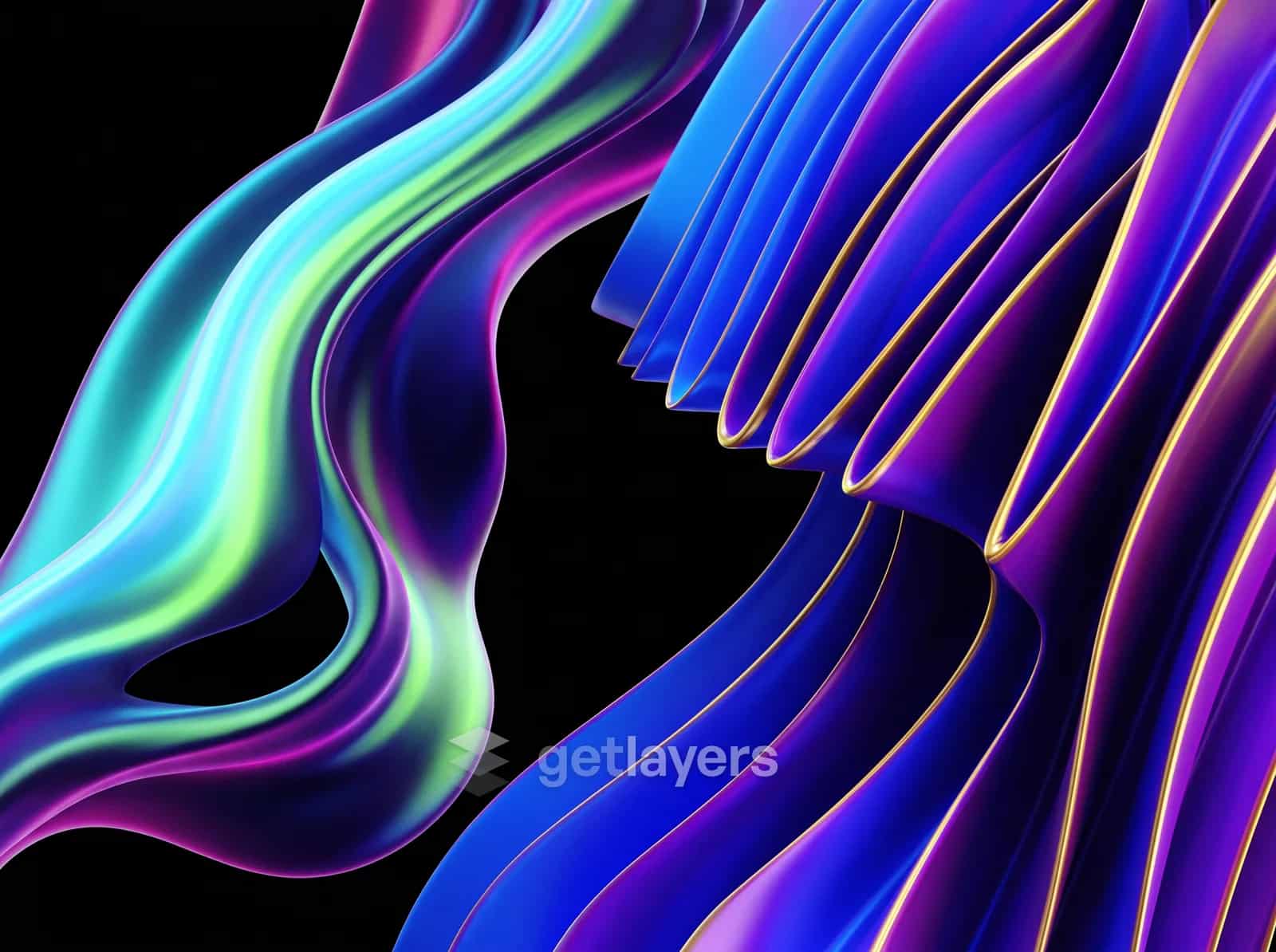 Neon Cobalt Ribbons