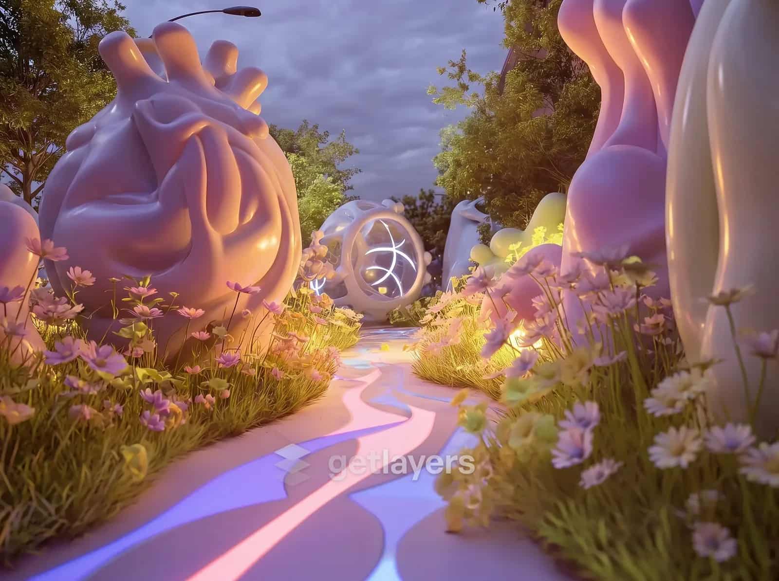 Pastel Sculpture Garden