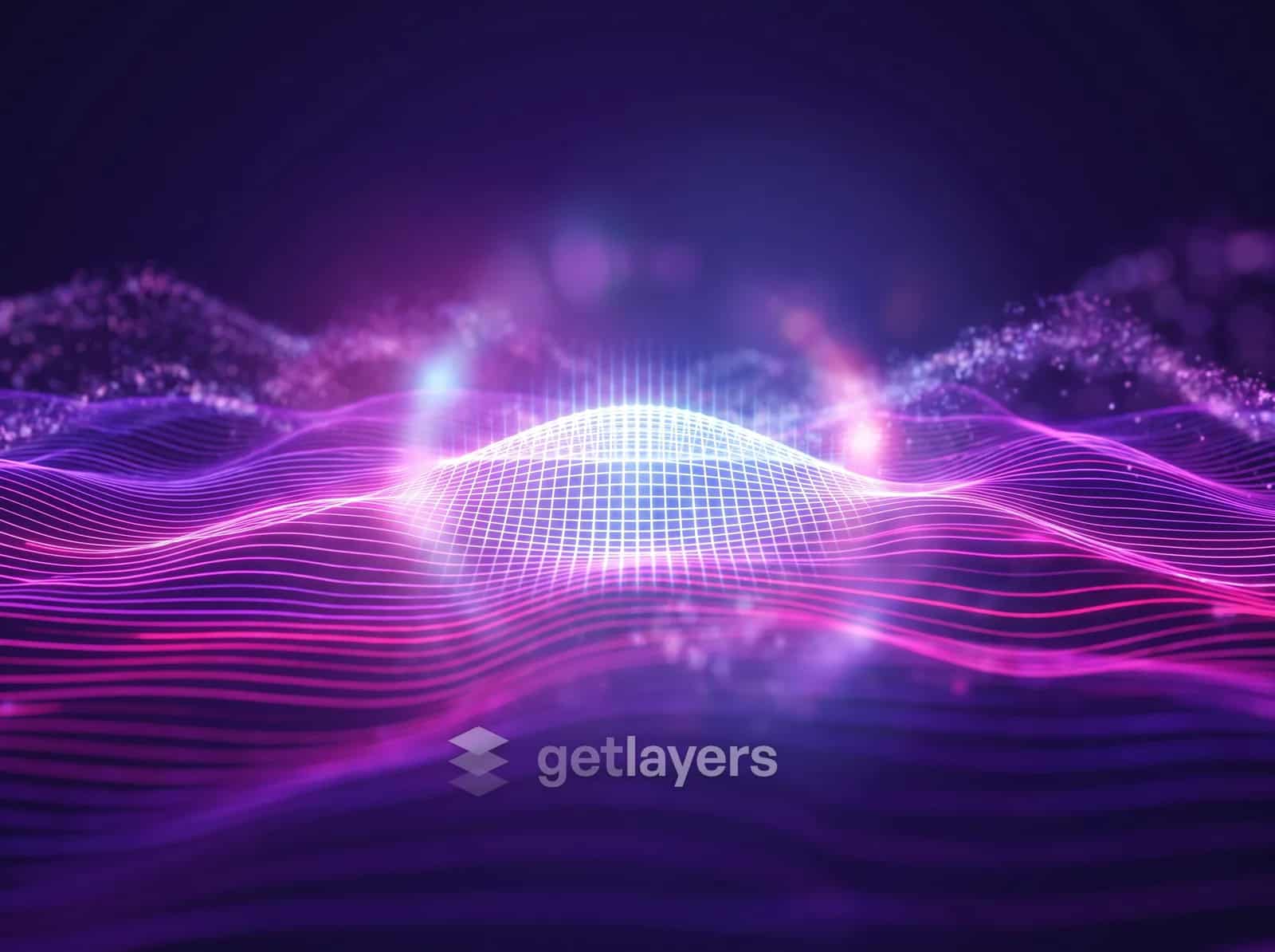 Purple Grid Waves
