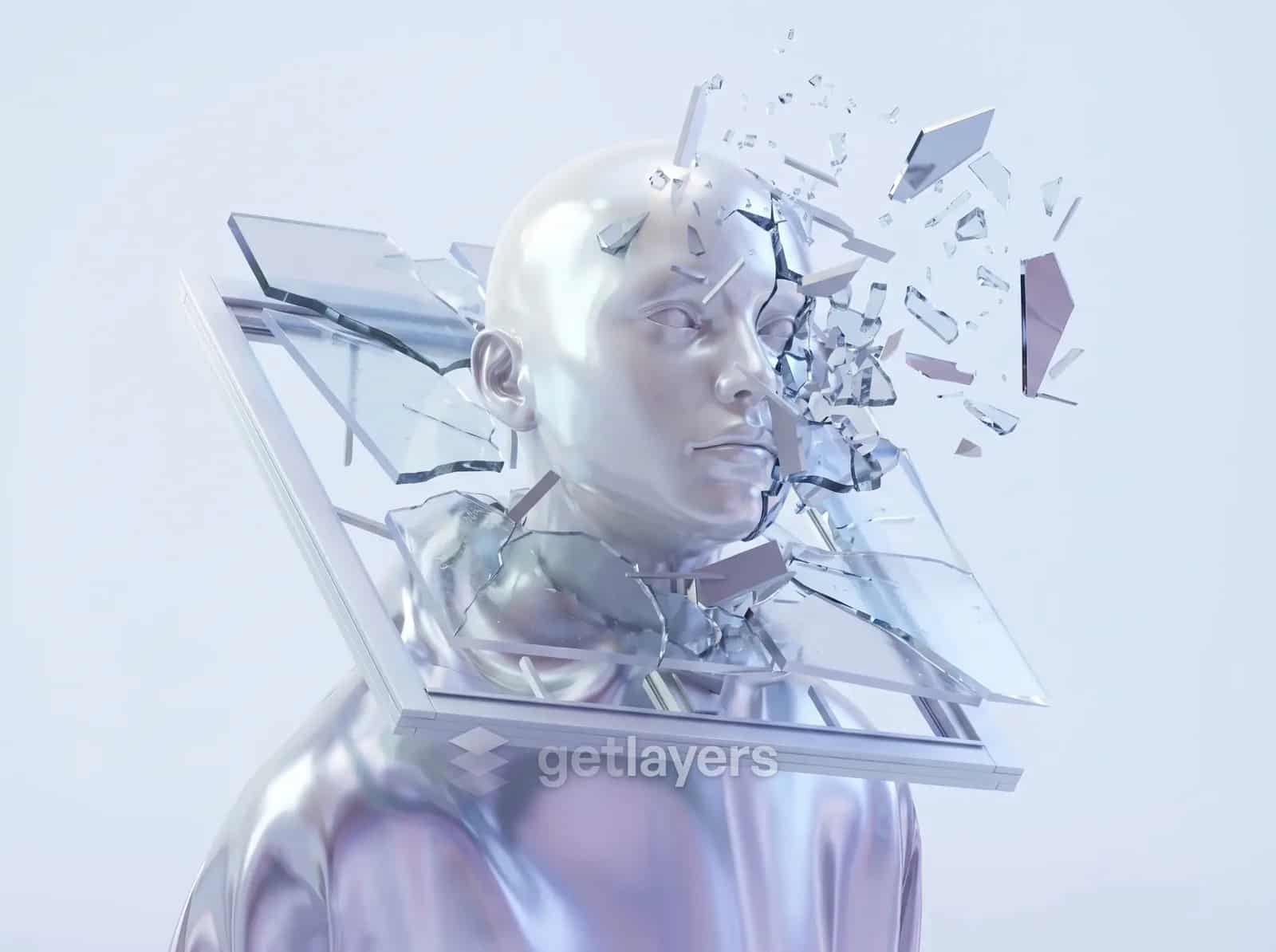 Shattered Glass Head