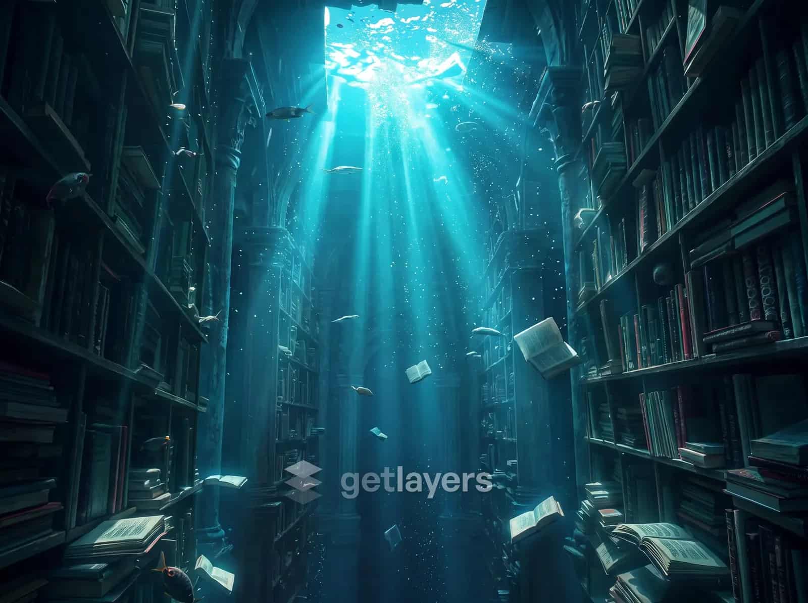 Sunken Blue Library