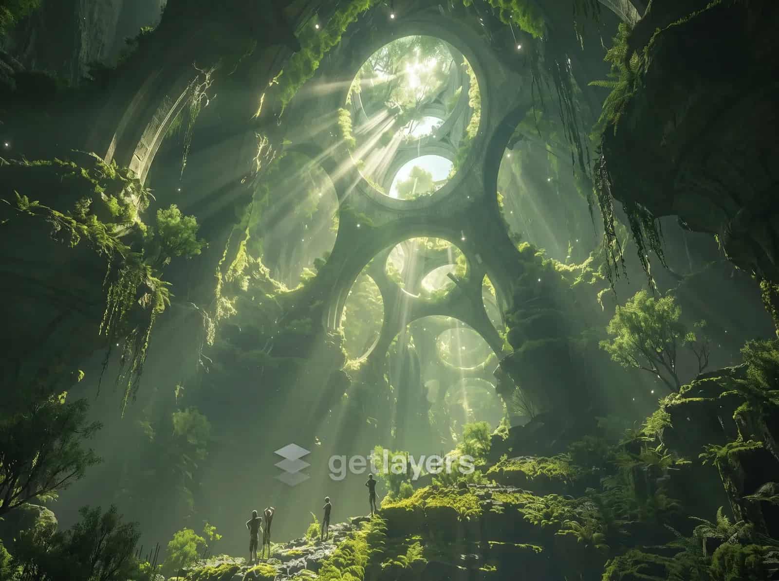 Sunlit Moss Cathedral
