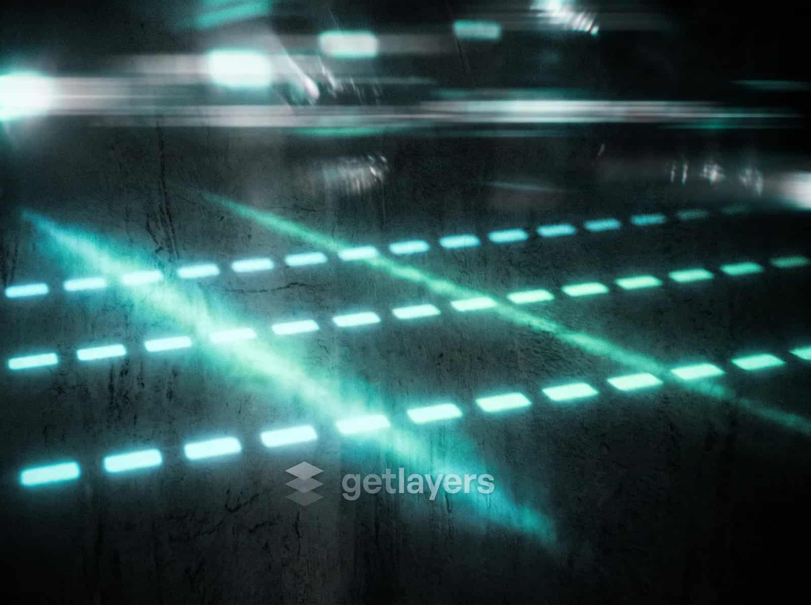 Teal Neon Dashes