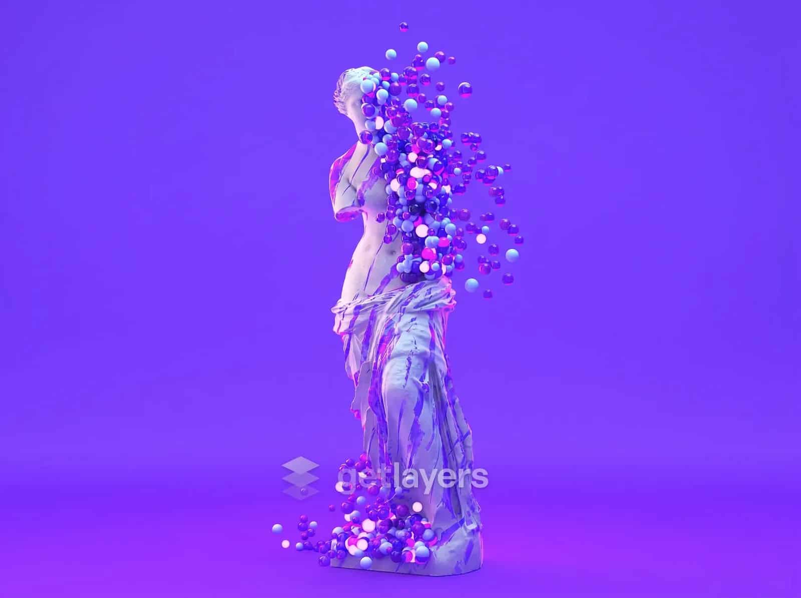 Violet Flower Statue