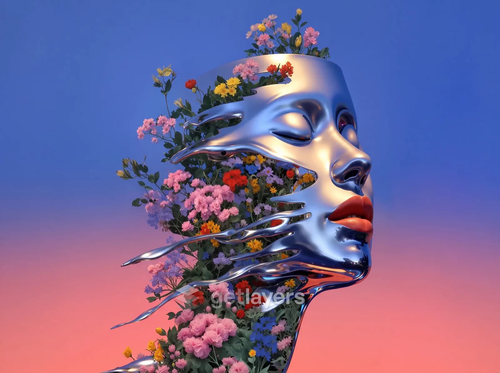 Chrome Flower Face