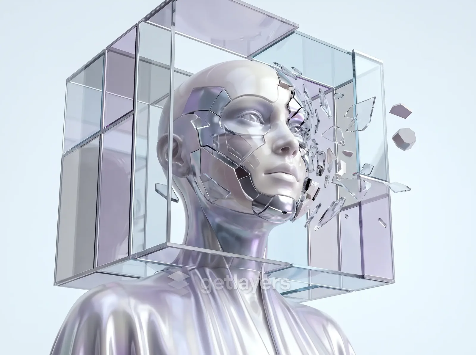 Glass Cube Head