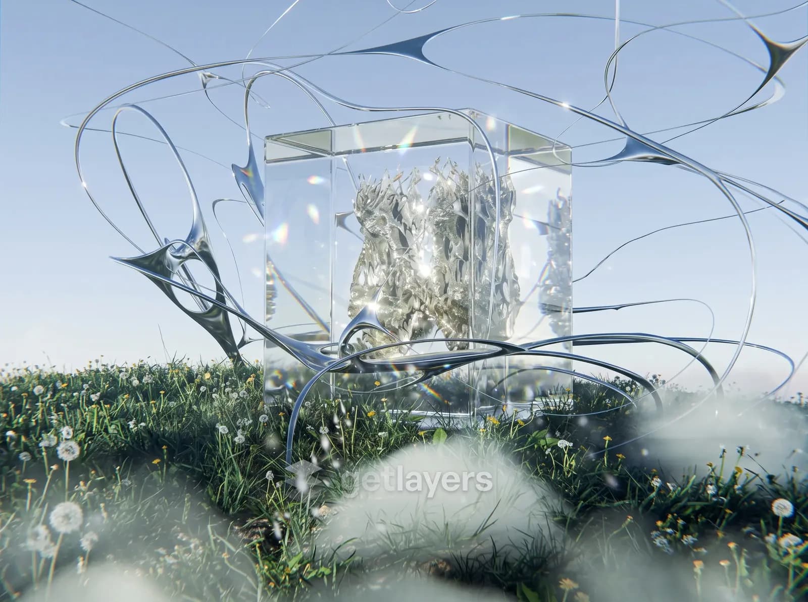 Glass Wire Cube
