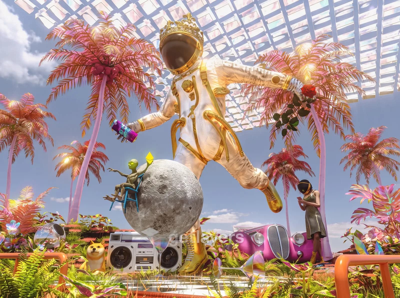 Palm Greenhouse Astronaut