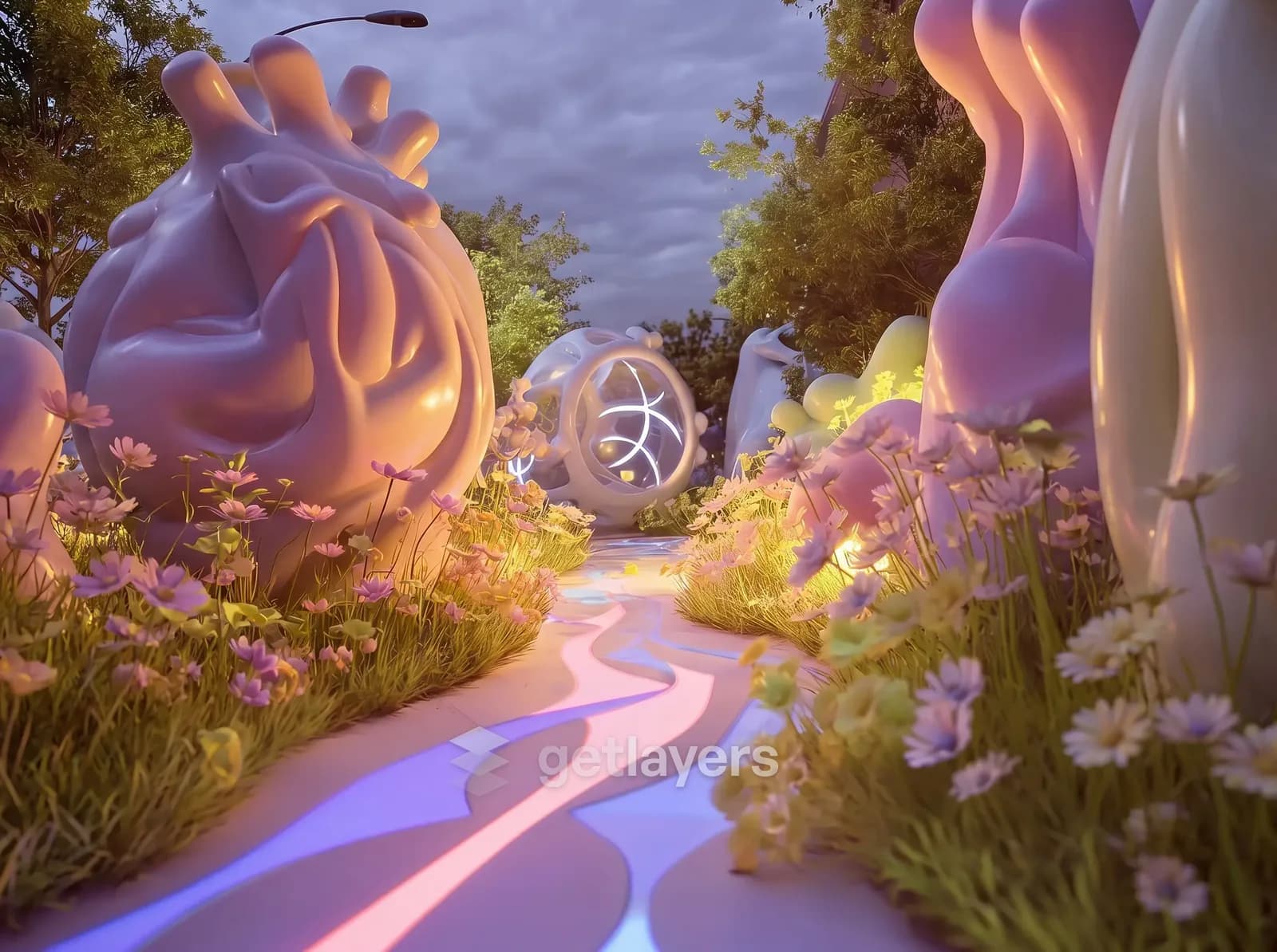 Pastel Sculpture Garden