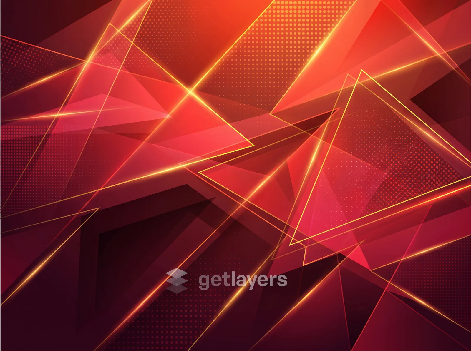 Red Geometric Shards