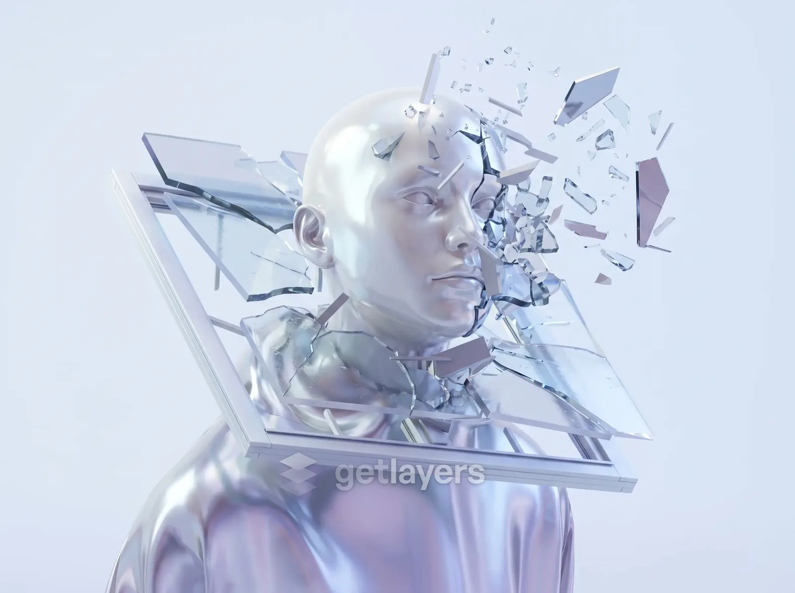 Shattered Glass Head