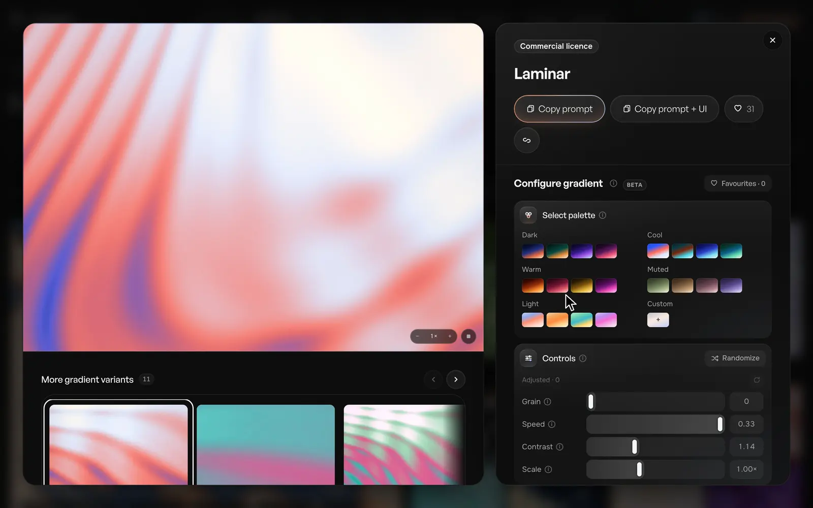 Tune a gradient in the browser