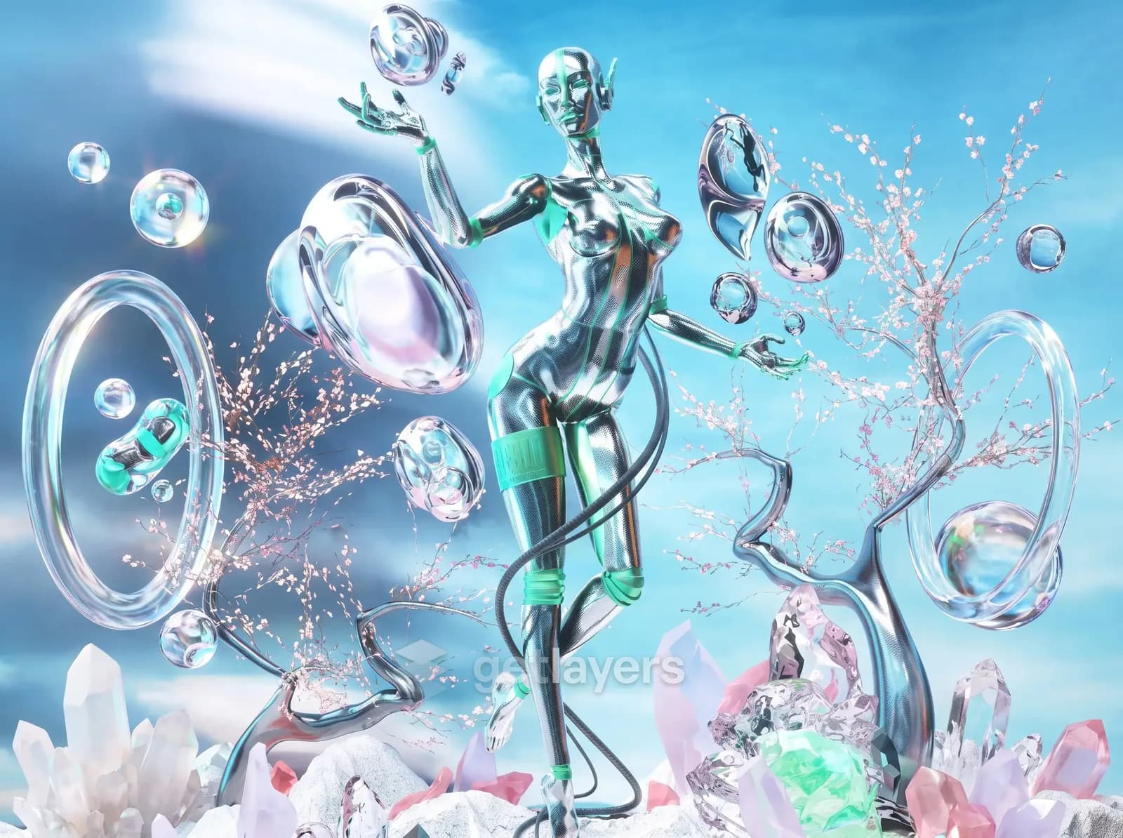 Chrome Bubble Dancer