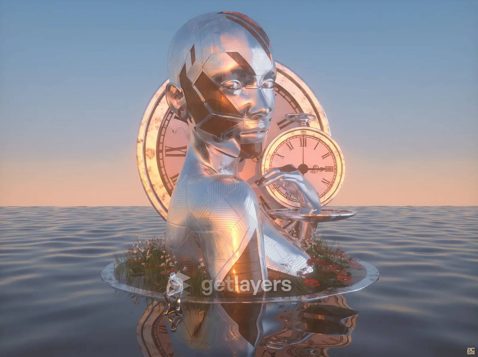 Chrome Clock Head
