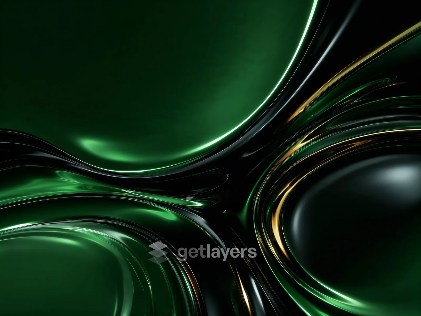Emerald Gold Waves