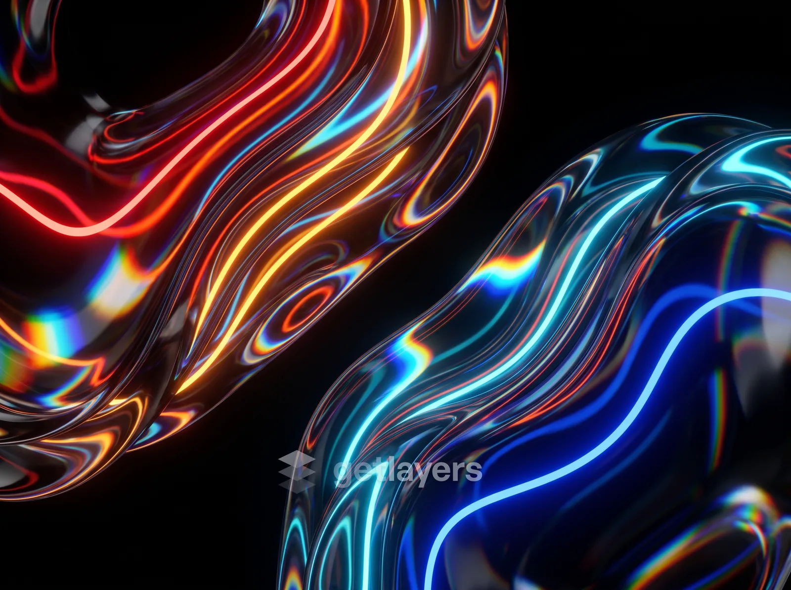 Neon Chrome Blobs